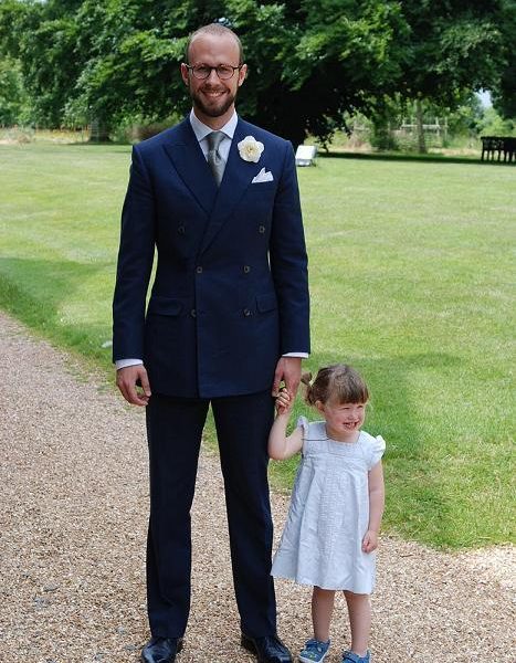 Simon Crompton in his wedding suit